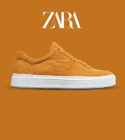 کفش کتانی کژوال مردانه خردلی ZARA مدل 6807