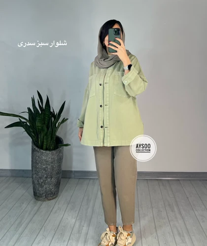 شلوار مام استایل کتان