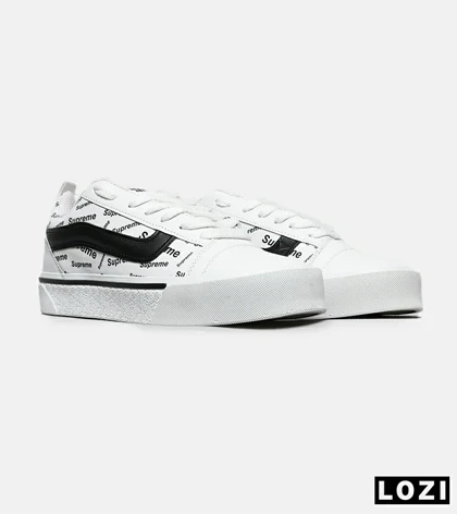 کفش اسنیکرزمردانه زنانه سفید مشکی VANS مدل 8215