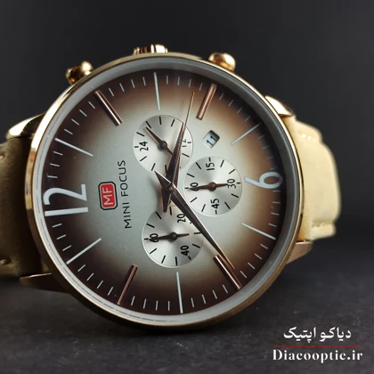 ساعت مچی مردانه اورجینال موتور ژاپن برند مینی فوکوس سه موتور مدل Mf0114G.02 بند چرم