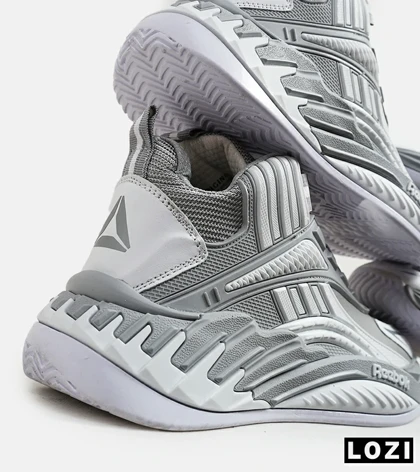 کفش کتانی ساق‌دار طوسی سفید Reebok Shaq Attaq