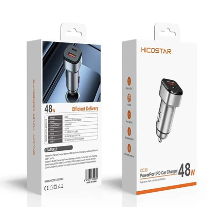 شارژر فندکی فست شارژ هایکو استار Hicostar مدل HS-CC33 توان 48 وات