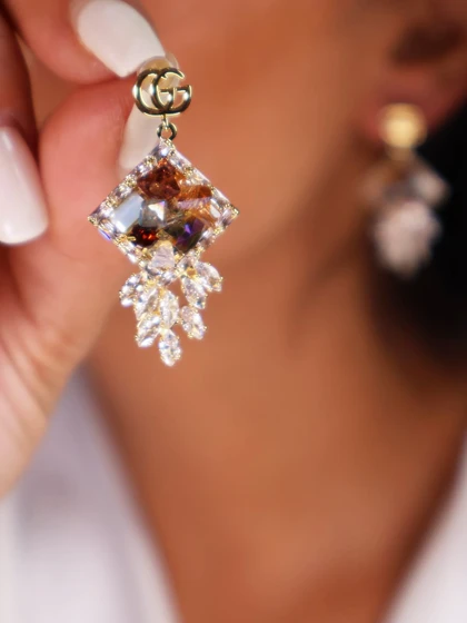 گوشواره زنانه جواهری کد E1113