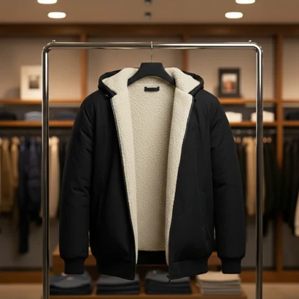 کاپشن مردانه مشکی داخل تمام خز مدل adidas-مشکی