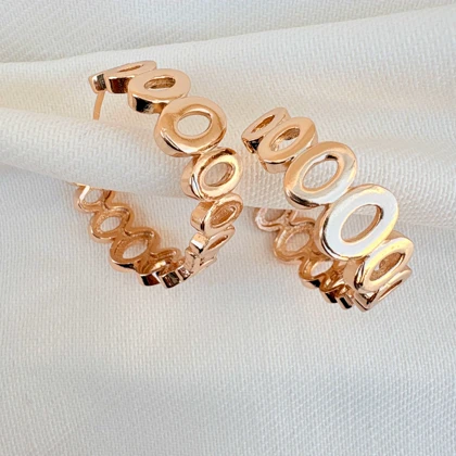 گوشواره حلقه‌ای طرح دار ژوپینگ