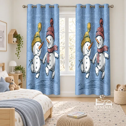 پرده کودک طرح آدم برفی مدل W4974