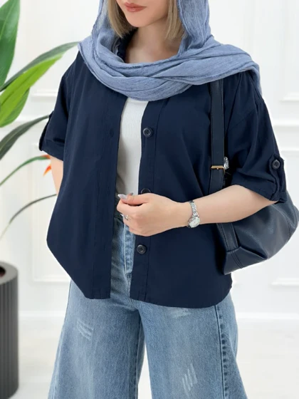 شومیز کوتاه زنانه مرجان