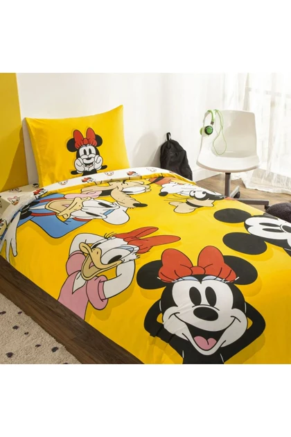 سرویس روتختی یک نفره Taç مدل Disney Mickey & Friends پنبه - چندرنگ