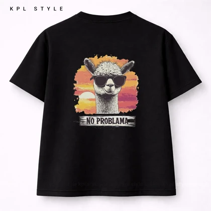 تیشرت پینترستی Llama | قواره باکسی %100 پنبه کد 1293