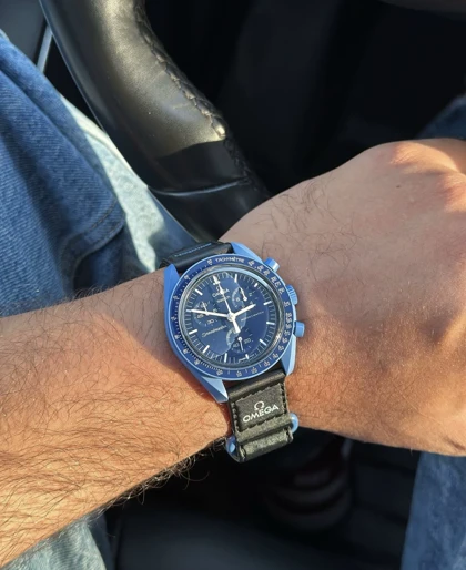 ساعت امگا سواچ نپتون سرمه ای Omega Swatch to Neptune