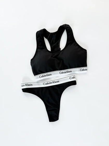 ست نیم‌تنه کاپ‌دار و شورت بکلس نخ پنبه کلوین کلاین Calvin Klein