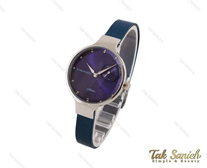 ساعت زنانه رومانسون بند حصیری سیلور سرمه ای Romanson-3784-L