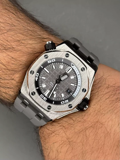 ساعت مچی اودمار پیگه افشور بند و صفحه طوسی Audemars Piguet Offshore