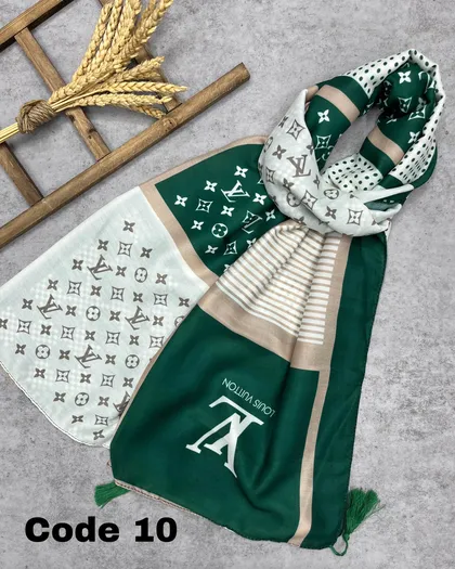 شال نخی میکس سبز 3509
