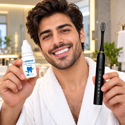پکیج سرم سفید کننده دندان لانبنا + مسواک برقی شیائومی مدل X3 قابل شارژ ضدآب