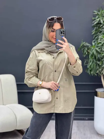 مانتو دو جیب زاپ‌دار دنیز