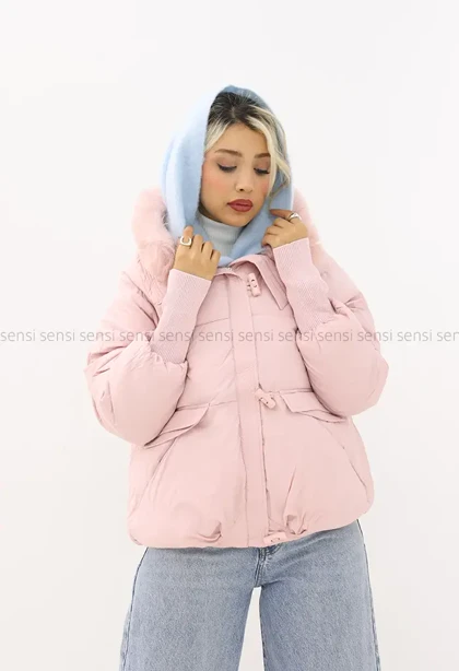 کاپشن وارداتی آستر دار یقه پوست کد1004850