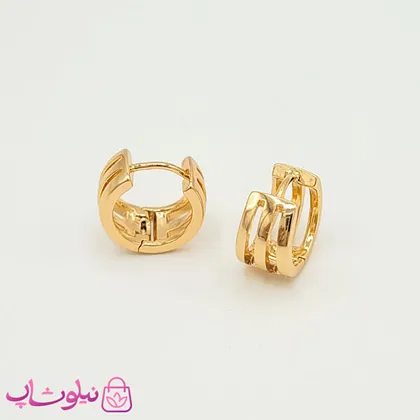 گوشواره حلقه‌ای پهن ژوپینگ طرحدار