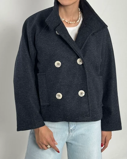 ترنچ کت فوتر یقه ایستاده کد 600044