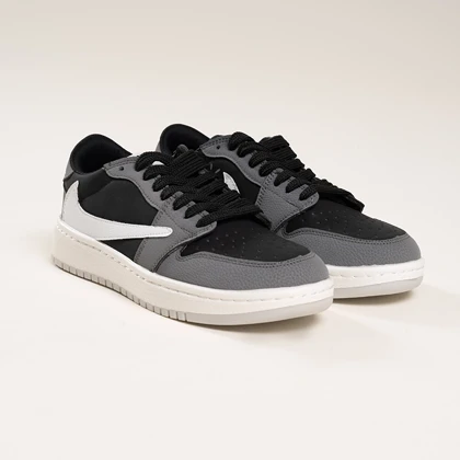 جردن وان ترویس اسکات طوسی مشکی زنانه (Nike Air Jordan 1 x Low Travis Scott Black Gray) کد 2336