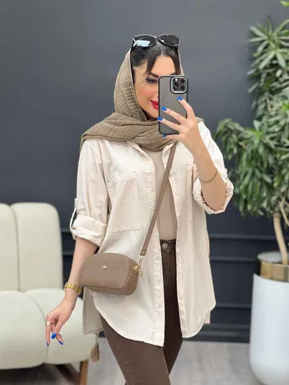 مانتو لینن رنگی بغل پنج دکمه