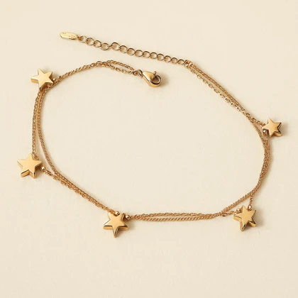 پابند استیل طلایی دخترانه با آویز ستاره برند Xuping