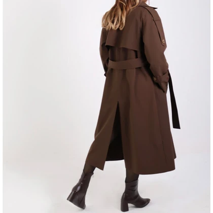 بارانی زنانه بلند کتان کجراه موانا (Moana) سین استایل