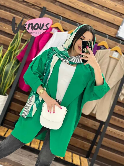 مانتو لینن کتی یقه آمریکایی