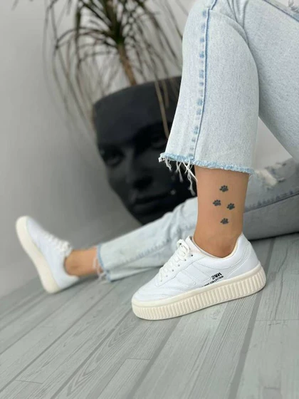 کفش زارا دو خط زنانه (ZARA) سفید