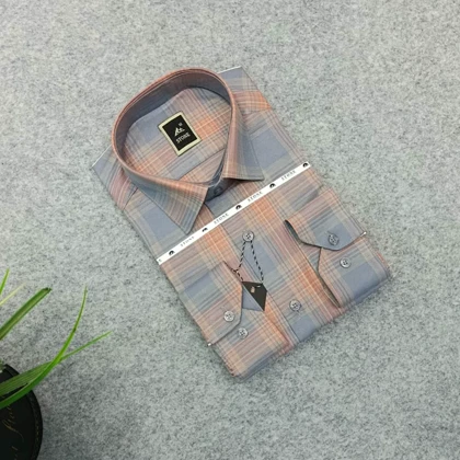 پیراهن مردانه استین بلند طرح چهارخونه