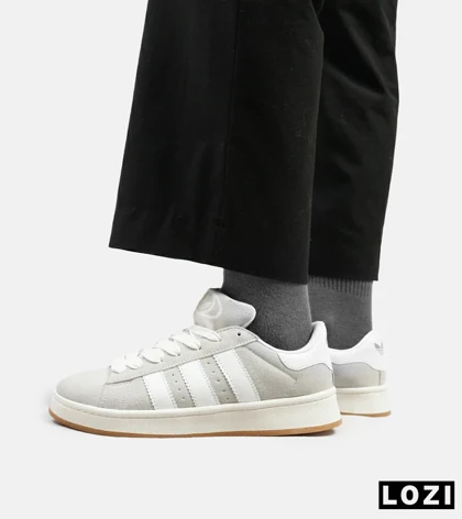 کفش کتانی مردانه و زنانه طوسی سفید ADIDAS Campus مدل 4237