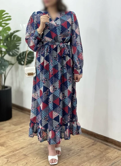 پیراهن بلند حریر آستردار آوا