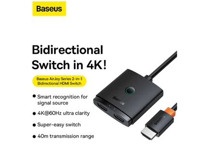 مبدل دو طرفه اچ دی ام آی با کابل یک متری بیسوس Baseus B01331105111-01