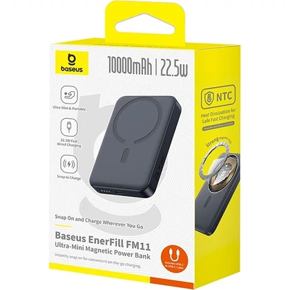 پاور بانک 10000 وایرلس باسئوس Baseus مدل P1008210E313 توان 22.5 وات