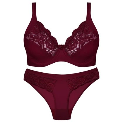 ست شورت و سوتین استرج زنانه پانیذ مدل فنردار زرشکی کد 9008