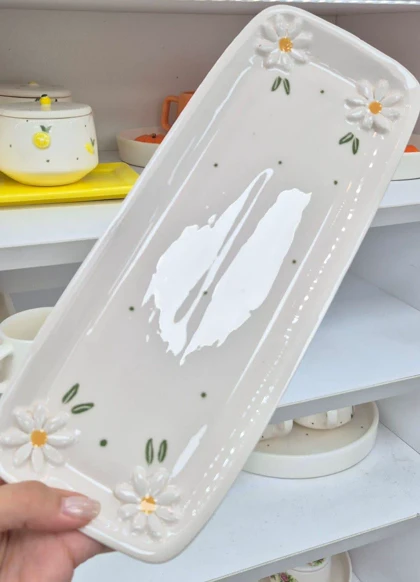 چای خوری دو نفره برجسته گل بابونه