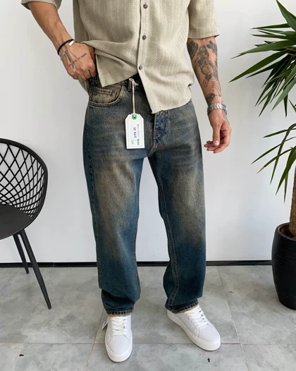 شلوار بگ کثیفشور ساده PULL & BEAR