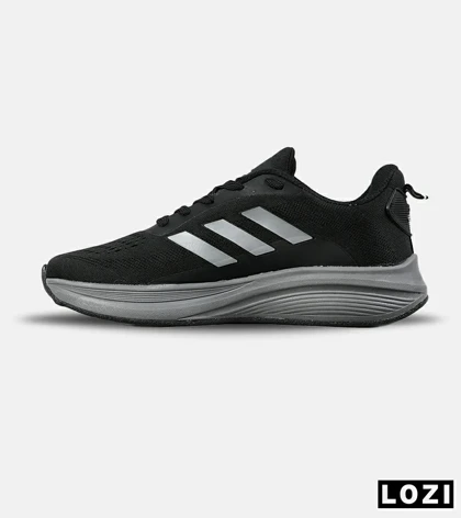 کفش کتانی مردانه و زنانه مشکی طوسی ADIDAS BONCE مدل 7470