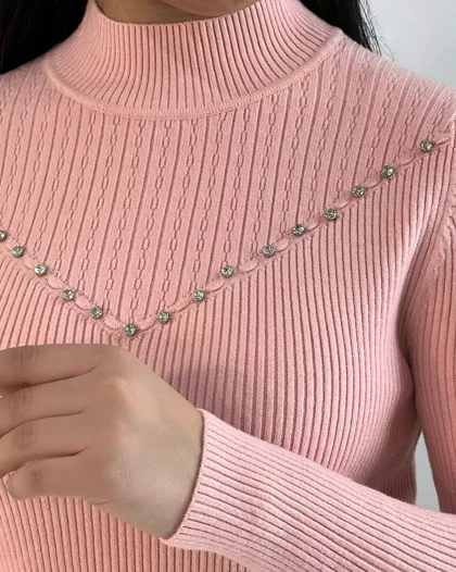 پلیور بافت یقه نگین کد 5311