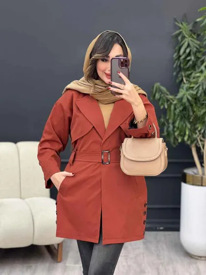 بارانی بغل چهاردکمه ژیله دار