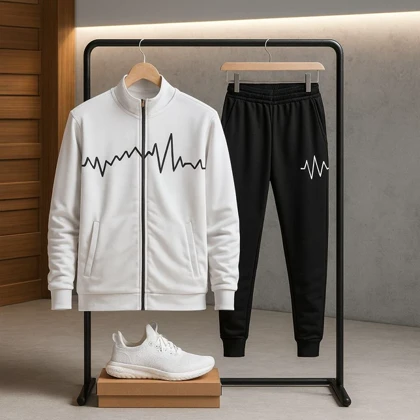 ست سویشرت شلوار مردانه سفید مدل EKO