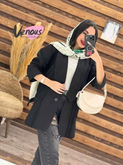 مانتو لینن یقه کراواتی