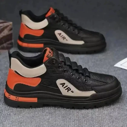 کتانی لژدار طبی مردانه ضد آب مشکی Men’s Waterproof Platform Orthopedic Sneakers Black