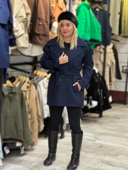 بارانی کوتاه زنانه مدل پرادا کجراه آستردار