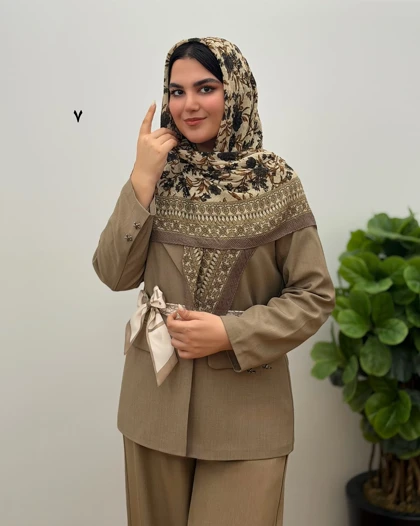 روسری پلیسه نخی مدل شانا