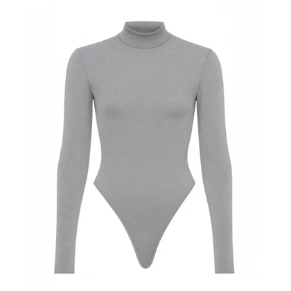 بادی نخی آستین بلند رنگ طوسی مه جامه 1395