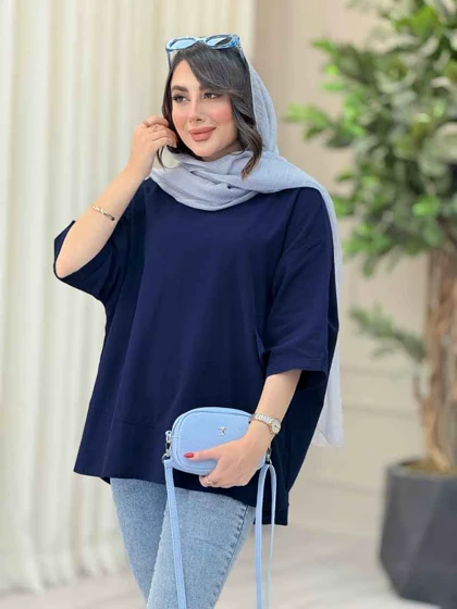 مانتو پانچ برش‌دار جیب نما