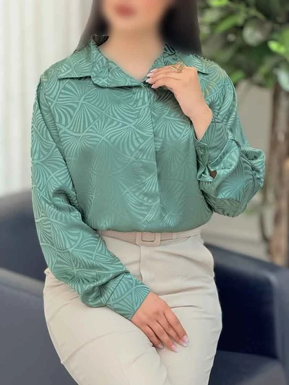 شومیز ساتن طرح دار هانا