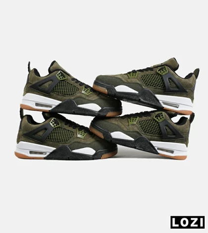 کتانی ساق‌دار زنانه و مردانه سبز Nike air jordan 4 مدل 7305