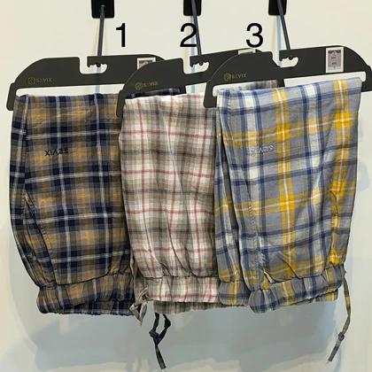 شلوارک چهار خانه نخی مردانه/سایز 2xl